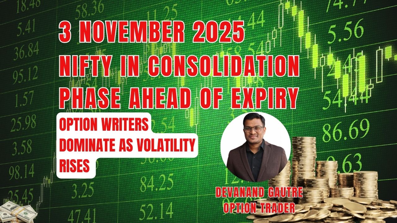 "Nifty consolidation phase," "option writing strategy," "VIX rise before expiry," "support resistance levels Nifty," and "sector rotation November 2025." Structured sections ensure rich search coverage for daily Nifty analysis, expiry strategy, and volatility trends.